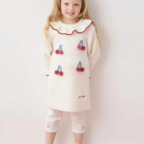 【 gelato pique 】PKNO264432 KIDSｴｱﾘｰﾓｺﾁｪﾘｰﾜﾝﾋﾟｰｽ IVR（size 90, 100）