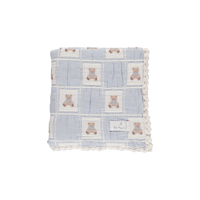 【Bebe Organic】Teddy Blanket - Blue Teddy Patchwork