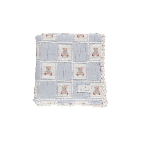 【Bebe Organic】Teddy Blanket - Blue Teddy Patchwork