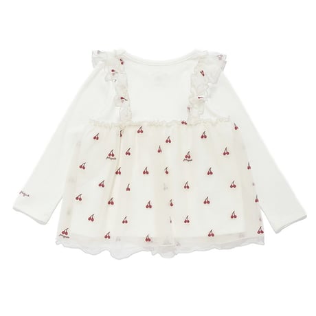 【 gelato pique 】PKCT264440 KIDSﾁｪﾘｰ柄ﾁｭｰﾙﾌﾟﾙｵｰﾊﾞｰ IVR（size 90, 100）