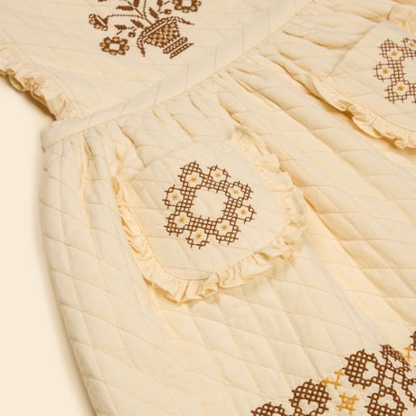 【 Apolina 】 IDA QUILTED DRESS - CREAM