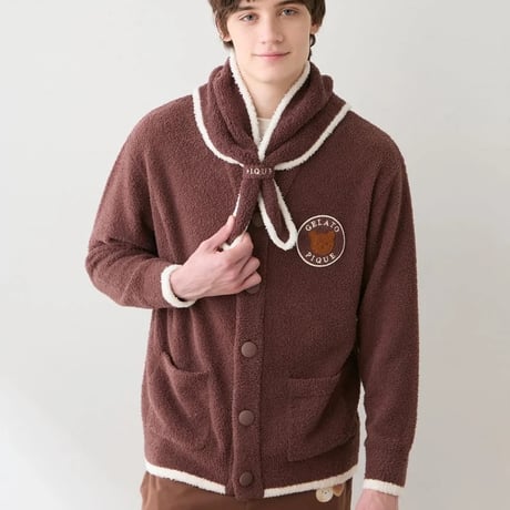 【 gelato pique 】PMNT264085 HOMMEﾍﾞﾋﾞ ｱﾆﾏﾙﾌﾞﾚｯﾄﾞｶｰﾃﾞ&ｽｶｰﾌ BRW (size M)
