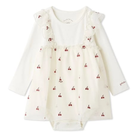 【 gelato pique 】PBCO264436 BABYﾁｪﾘｰ柄ﾁｭｰﾙﾛﾝﾊﾟｰｽ IVR（size 80）