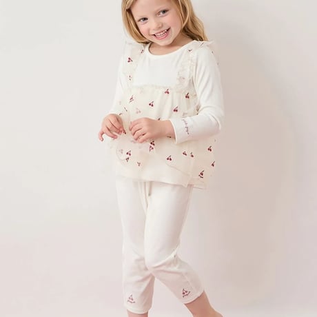 【 gelato pique 】PKCP264441 KIDSﾁｪﾘｰ柄ﾁｭｰﾙﾚｷﾞﾝｽﾊﾟﾝﾂ IVR（size 90, 100）