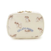 【 gelato pique 】PWGB264571 お散歩DOG総柄ﾃｨｯｼｭﾎﾟｰﾁ　CRM