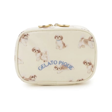 【 gelato pique 】PWGB264571 お散歩DOG総柄ﾃｨｯｼｭﾎﾟｰﾁ　CRM