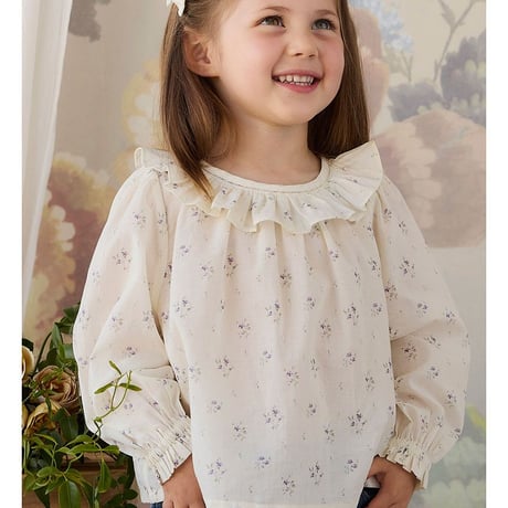 【 Jamie kay 】JKFT264142 ｺｯﾄﾝ花柄ﾌﾘﾙｶﾗｰﾄｯﾌﾟｽJade Floral OWHT（size 100）