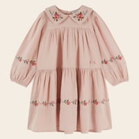 【Emile et Ida】 Dress Embroidered cross stitch pink