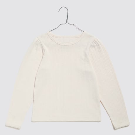 【 little cotton clothes 】Pointelle Long Sleeve T-shirt Chantilly