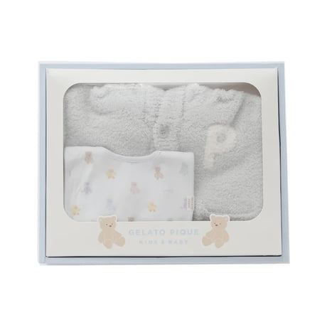 【 gelato pique 】PBGG259068 BABYﾍﾞｱﾎﾟﾝﾁｮ&ｽﾀｲ２点ｾｯﾄ ｷﾞﾌﾄBOX GRN(ﾀﾞｲﾅｿｰ)