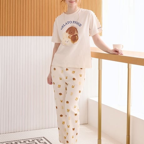 【 gelato pique 】PWCT264333 ｱﾆﾏﾙﾌﾞﾚｯﾄﾞﾜﾝﾎﾟｲﾝﾄTｼｬﾂ CRM (size F)