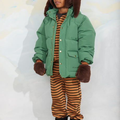 【 MINI RODINI 】Faux fur mittens - Brown