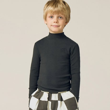【The Campamento】 Grey Turtle Neck Tshirt - Grey