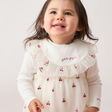 【 gelato pique 】PBCO264436 BABYﾁｪﾘｰ柄ﾁｭｰﾙﾛﾝﾊﾟｰｽ IVR（size 80）