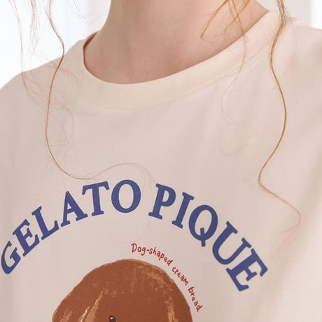 【 gelato pique 】PWCT264333 ｱﾆﾏﾙﾌﾞﾚｯﾄﾞﾜﾝﾎﾟｲﾝﾄTｼｬﾂ CRM (size F)