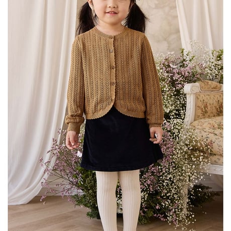 【 Jamie kay 】JKNT264073 ニットカーディガン Antique Bronze/Blackcurrant CML（size 90~120）