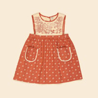 【 Apolina 】 BIBI HAND EMBROIDERED PINAFORE - MOUNTAIN CALICO JAM