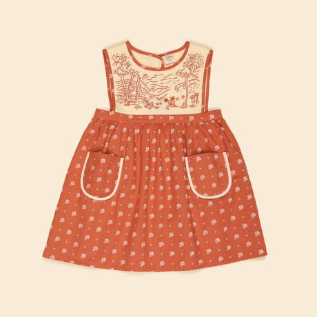 【 Apolina 】 BIBI HAND EMBROIDERED PINAFORE - MOUNTAIN CALICO JAM