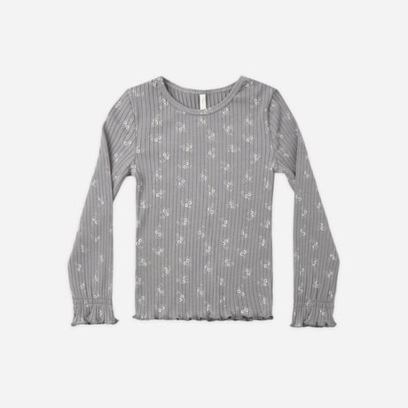 【 Rylee + Cru 】RIBBED LONG SLEEVE TOP SLATE BLOOM