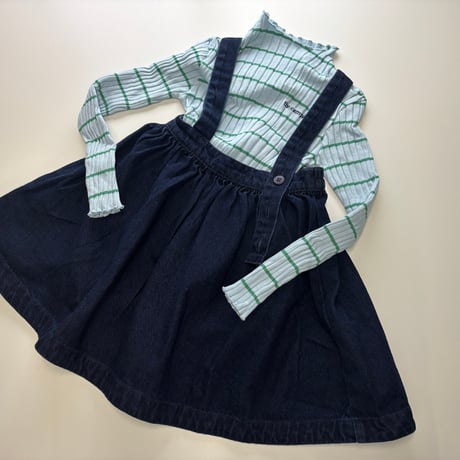 【Wynken】PONY DENIM PINAFORE - RINSE DENIM