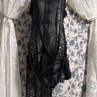 Qutie Frash ヒョウ柄メッシュ切替ジップベスト