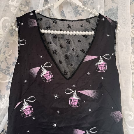 HYSTERIC GLAMOUR パフューム総柄ノースリーブワンピース