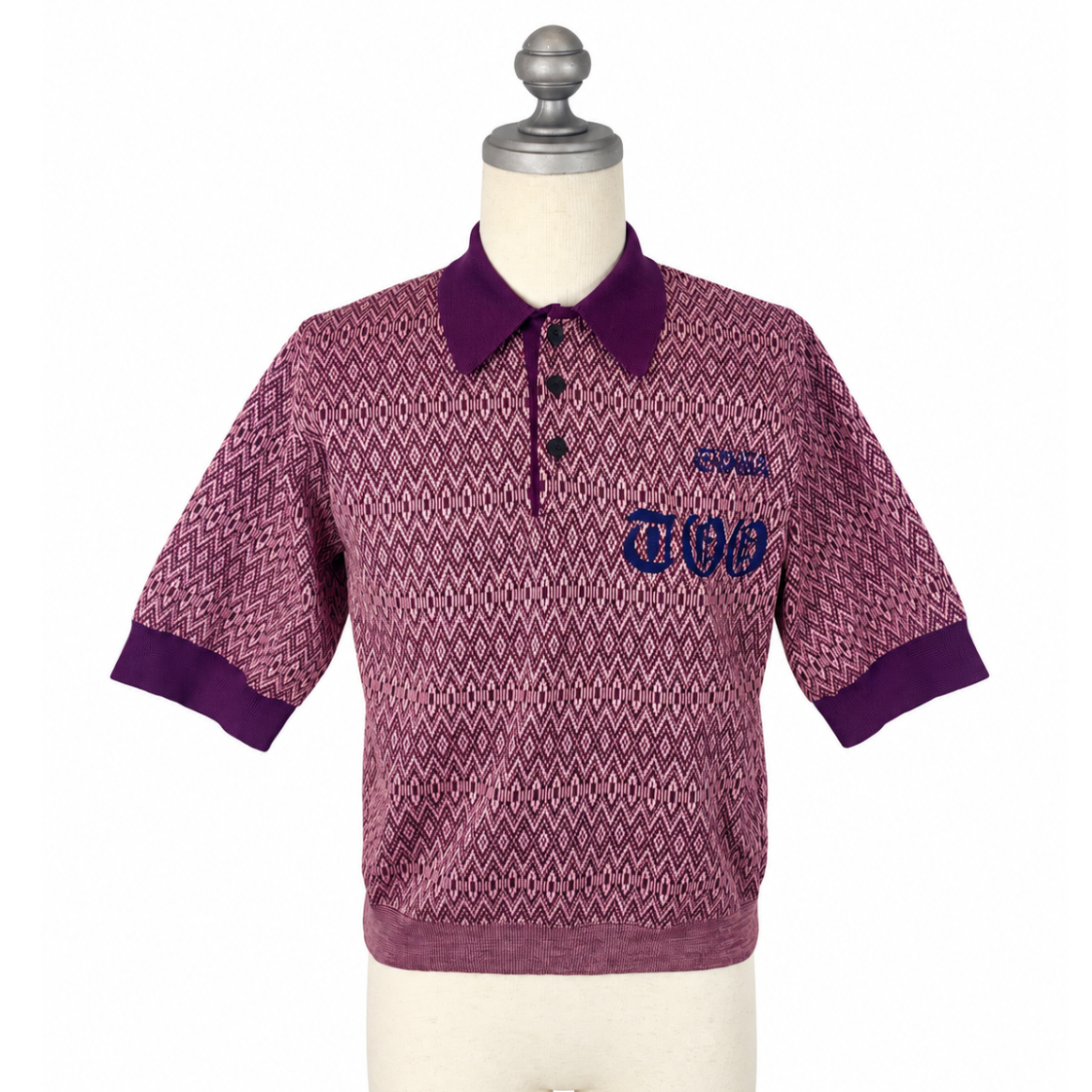 TOGA TOO / LOGO KNIT POLO SHIRT | glitter ONL