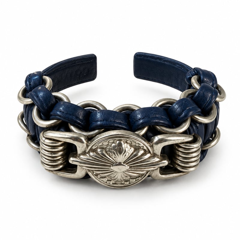 TOGA TOO / Leather Braid Bangle | glitter ONL