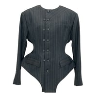 AOI WANAKA / Circular Cut Wool Stripe Jacket
