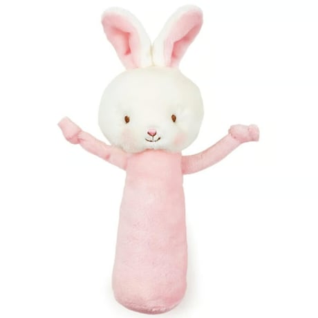 〈Bunnies By The Bay〉"Rabbit" stick rattle (White/Pink)