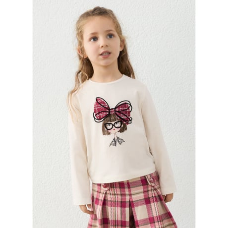 〈mayoral〉Girls' bow-tie T-shirt ※KIDS