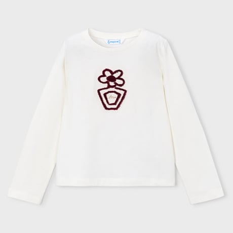 〈mayoral〉Basic floral T-shirt for girls(white) ※KIDS
