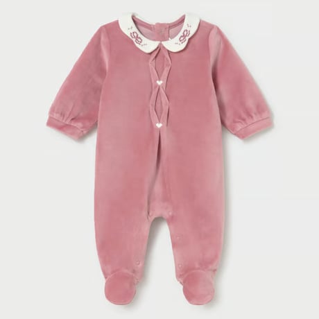 〈mayoral〉Velour romper (pink) ※BABY