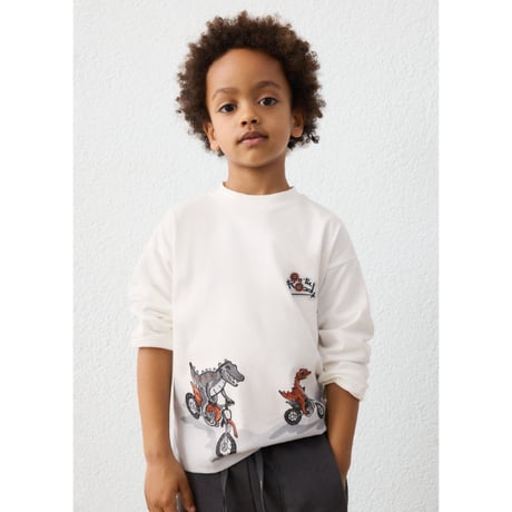 〈mayoral〉Boys' motorbike T-shirt(white) ※KIDS
