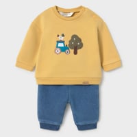 〈mayoral〉 trousers and jumper set (car) ※BABY