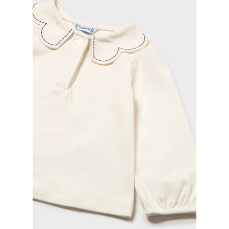 〈mayoral〉Baby polo shirt with a ruffled collar(navy) ※BABY