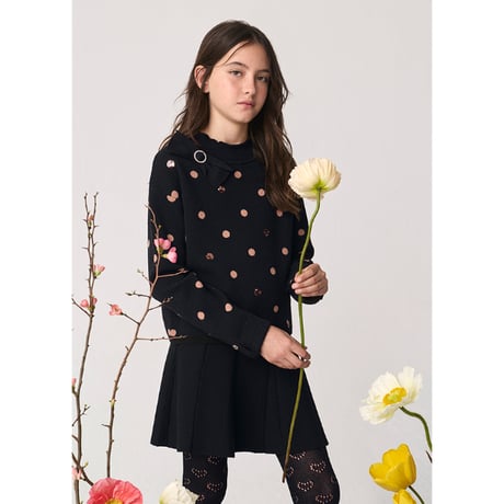 〈Abel&Lula〉  Polka-dot knitted skirt set※KIDS&JUNIOR