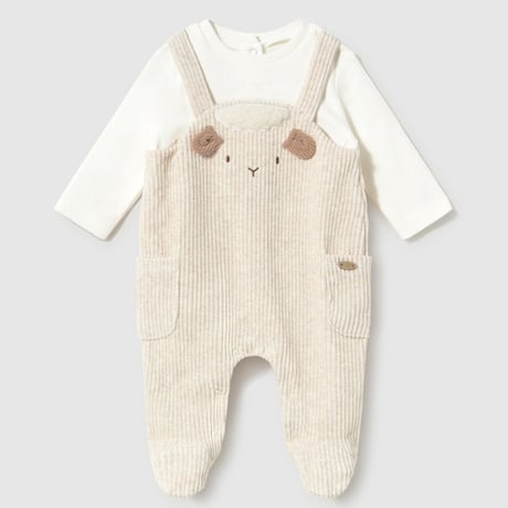 〈mayoral〉Velour Romper (ivory) ※BABY