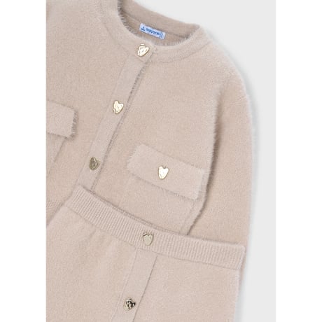 〈mayoral〉Knitted skirt and cardigan set(beige）※KIDS