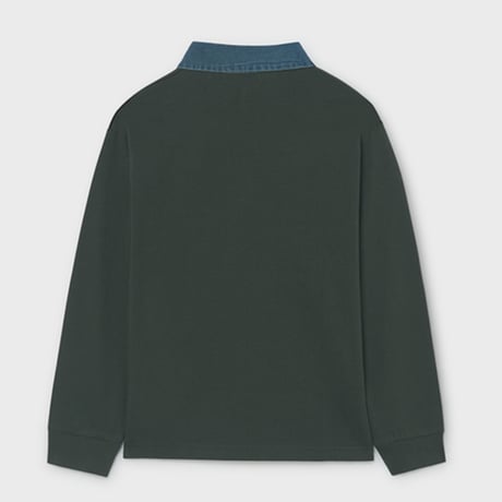 〈mayoral〉Boys' polo shirt with contrasting collar（moss）※JUNIOR