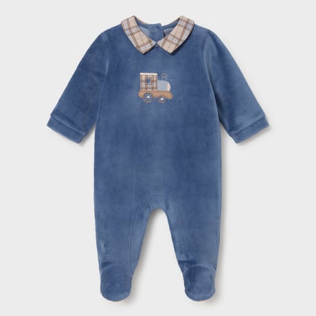 〈mayoral〉Velour Romper(blue)  ※BABY
