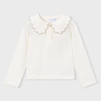 〈mayoral〉Basic girls' polo shirt with a Peter Pan collar(gold) ※KIDS