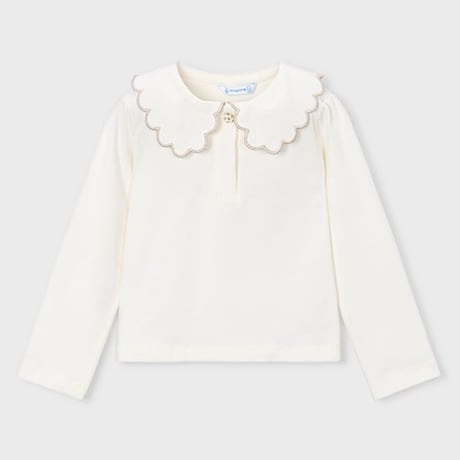 〈mayoral〉Basic girls' polo shirt with a Peter Pan collar(gold) ※KIDS