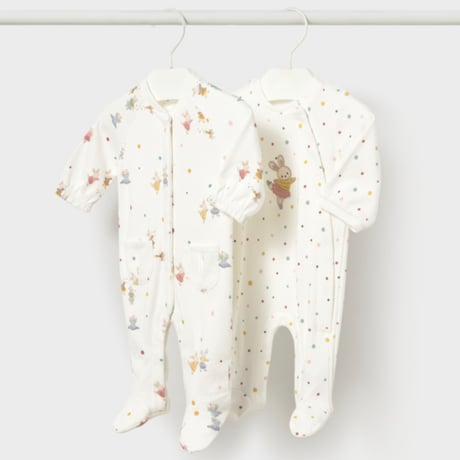 〈mayoral〉Cotton Romper 2-Piece Set (off-white) ※BABY