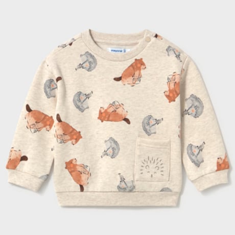 〈mayoral〉Baby animal print pullover with pocket ※BABY