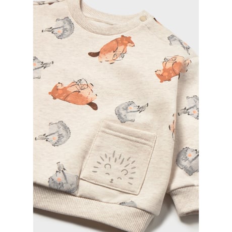 〈mayoral〉Baby animal print pullover with pocket ※BABY