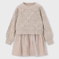 〈mayoral〉Girls' knitted dress with bows ※KIDS