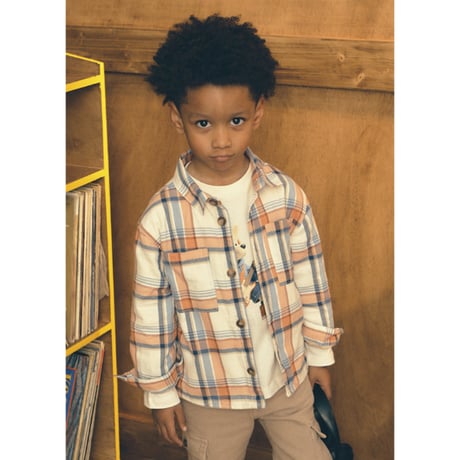 〈mayoral〉Plaid Check Long-Sleeve Overshirt ※KIDS