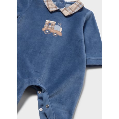 〈mayoral〉Velour Romper(blue)  ※BABY