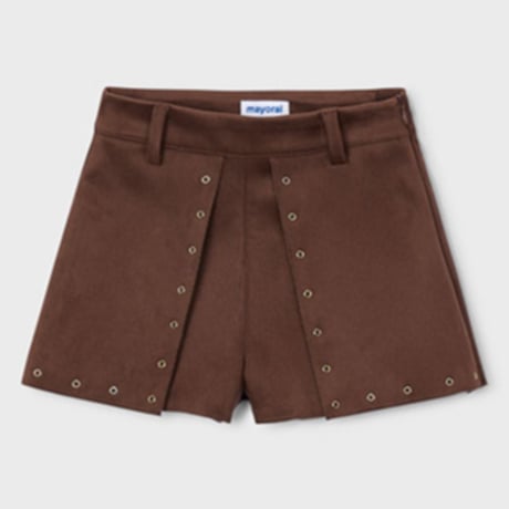 〈mayoral〉Faux Suede Eyelet Studded Bermuda Shorts ※KIDS